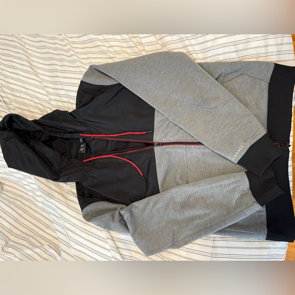Armani Exchange Hooded Jacket in good condition size medium VERY COMFORTABLE!!!